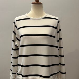 Cable & Gauge Cream and Black Striped Hoodie